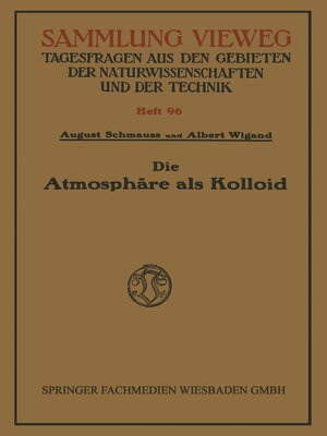 cover image of Die Atmosphäre als Kolloid